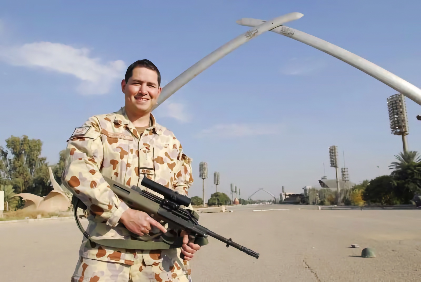 Martin on the parade ground while serving with the Australian Defence Force in Baghdad